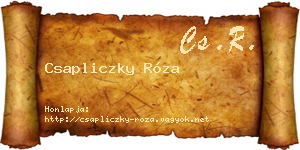 Csapliczky Róza névjegykártya
