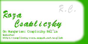 roza csapliczky business card
